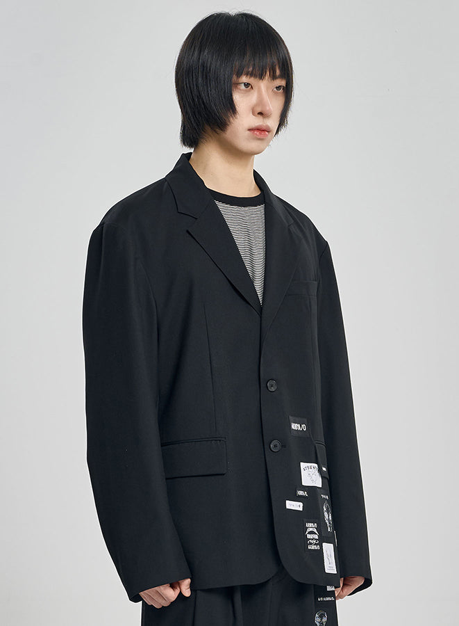 Wool Blend Expensive Oversized Jacket BLACK