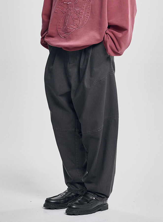 Cationic Washed Cotton Pants CHARCOAL