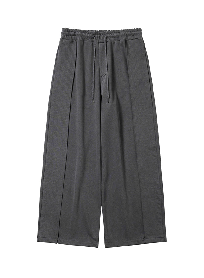 One Tuck Qulted Jersey Pants CHARCOAL