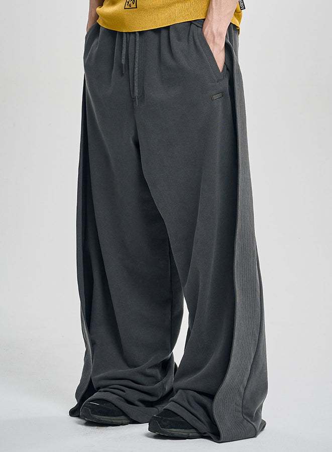 One Tuck Qulted Jersey Pants CHARCOAL