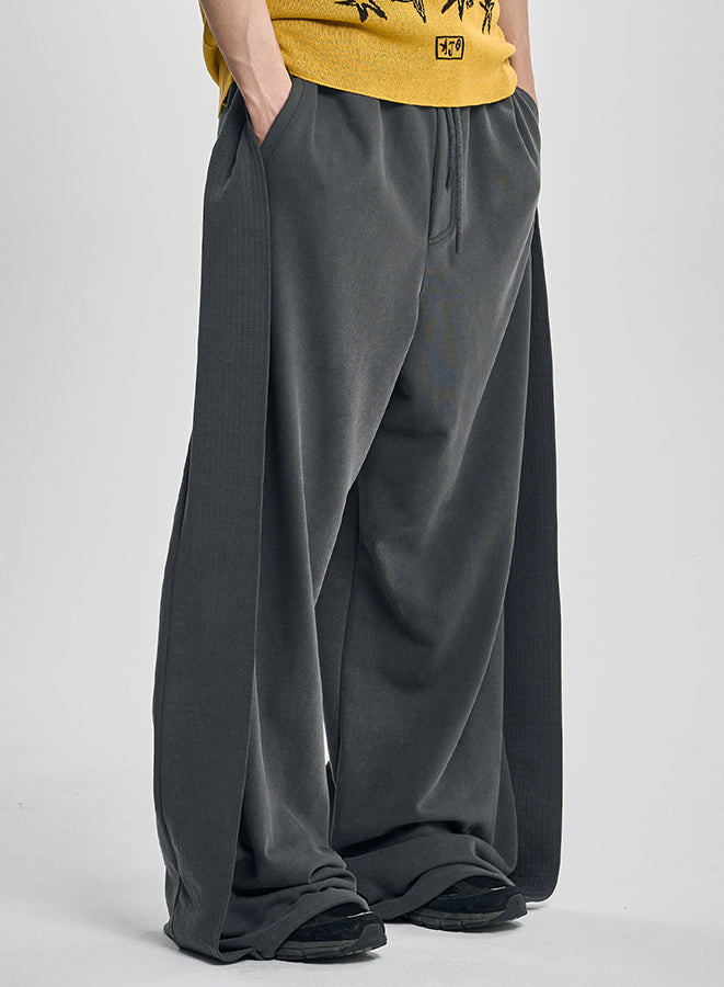 One Tuck Qulted Jersey Pants CHARCOAL