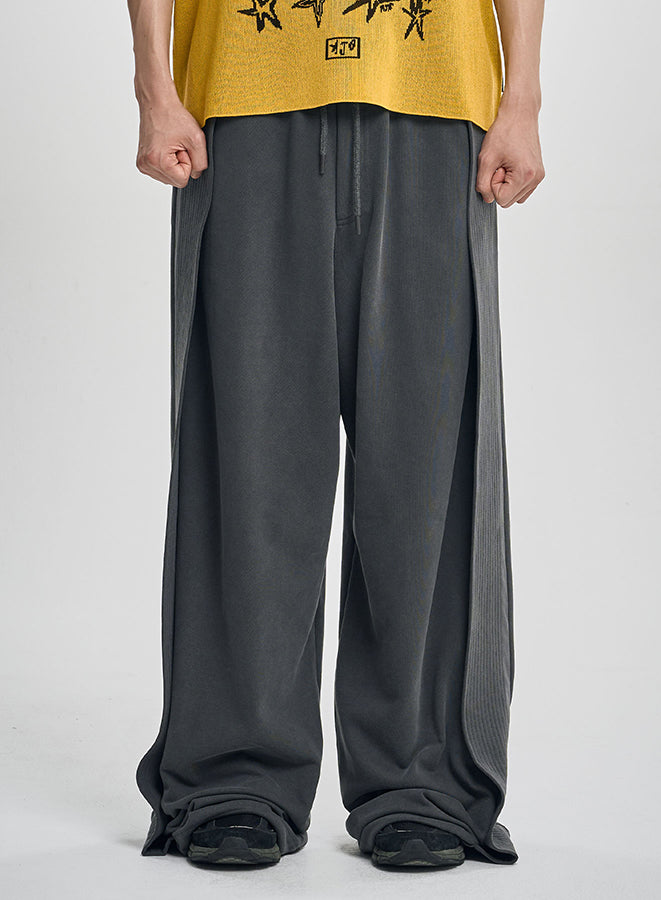 One Tuck Qulted Jersey Pants CHARCOAL