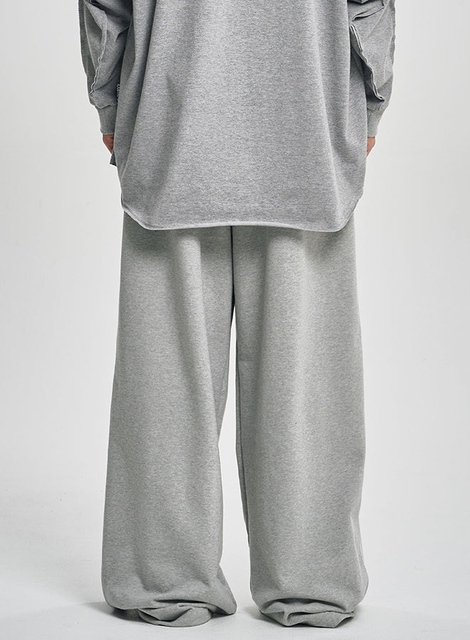 One Tuck Qulted Jersey Pants MELANGE GREY