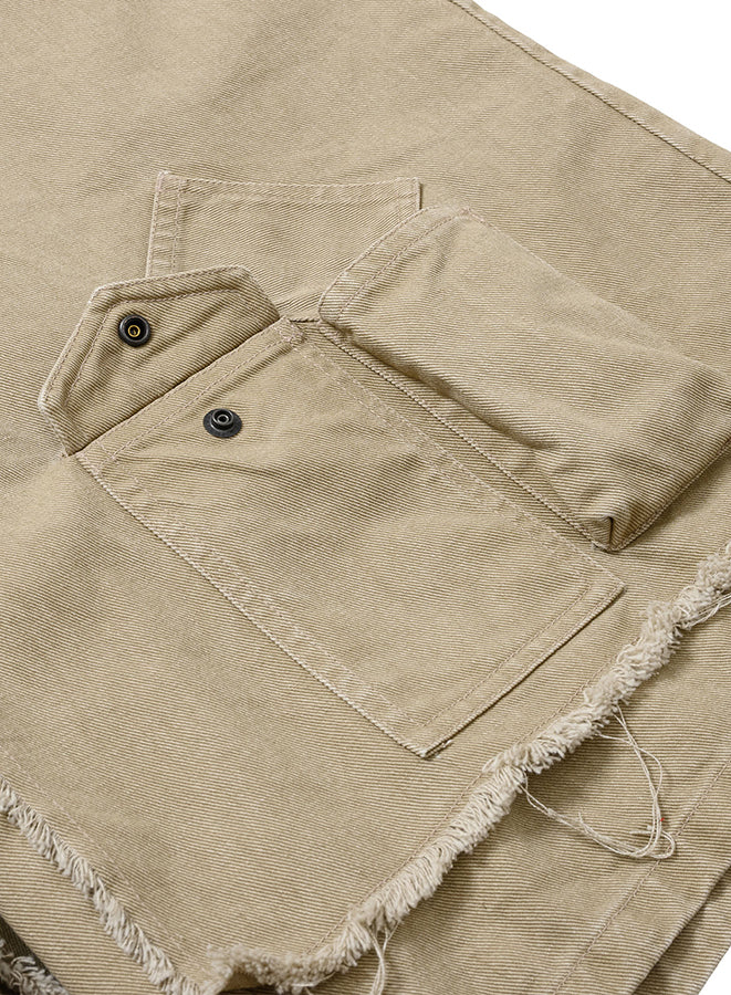 Washed Layered Cargo Skrit Shorts BEIGE
