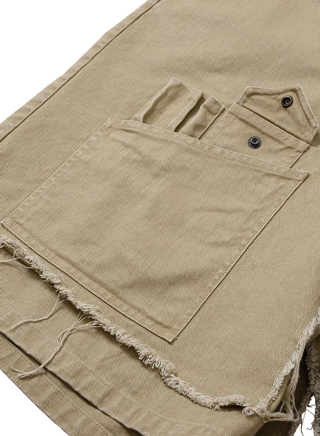 Washed Layered Cargo Skrit Shorts BEIGE