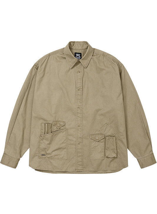 Cation Long Sleeve Utility Shirt BEIGE