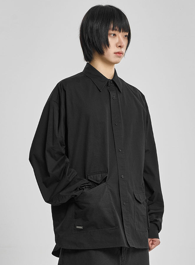 Cation Long Sleeve Utility Shirt BLACK