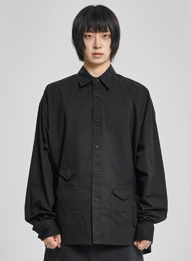 Cation Long Sleeve Utility Shirt BLACK