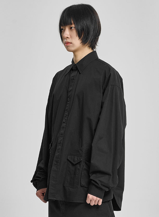 Cation Long Sleeve Utility Shirt BLACK