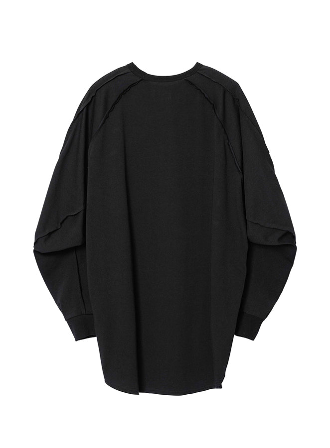 Raw Edge Sculpted Long Sleeve BLACK