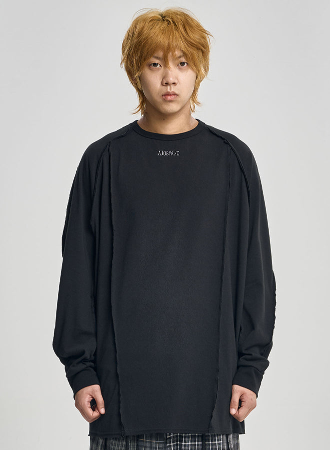Raw Edge Sculpted Long Sleeve BLACK