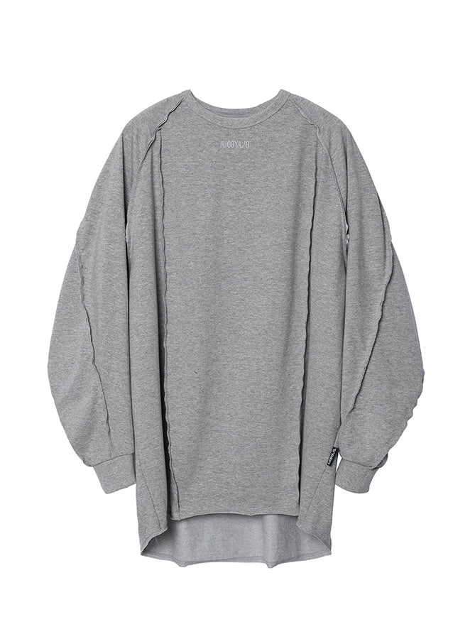 Raw Edge Sculpted Long Sleeve MELANGE GREY