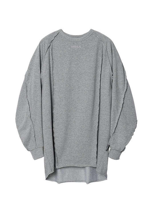 Raw Edge Sculpted Long Sleeve MELANGE GREY