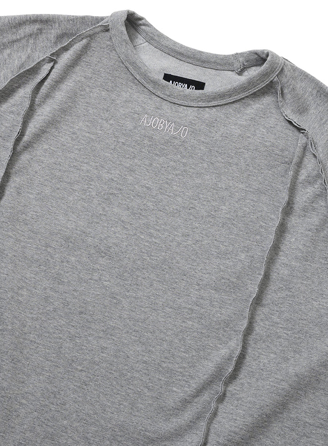 Raw Edge Sculpted Long Sleeve MELANGE GREY