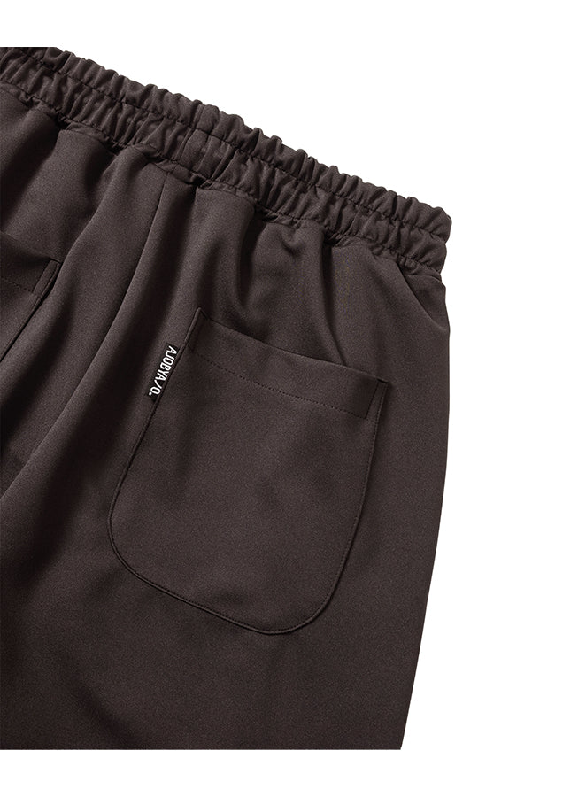 Multi Lace Trim One Tuck Track Pants DARK BROWN