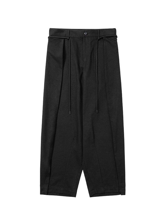Cotton Twill One Tuck Pants BLACK
