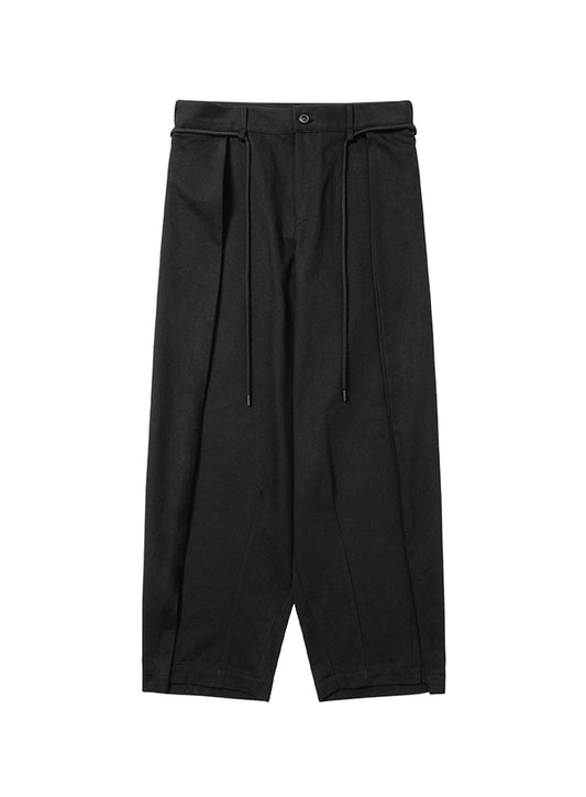 Cotton Twill One Tuck Pants BLACK