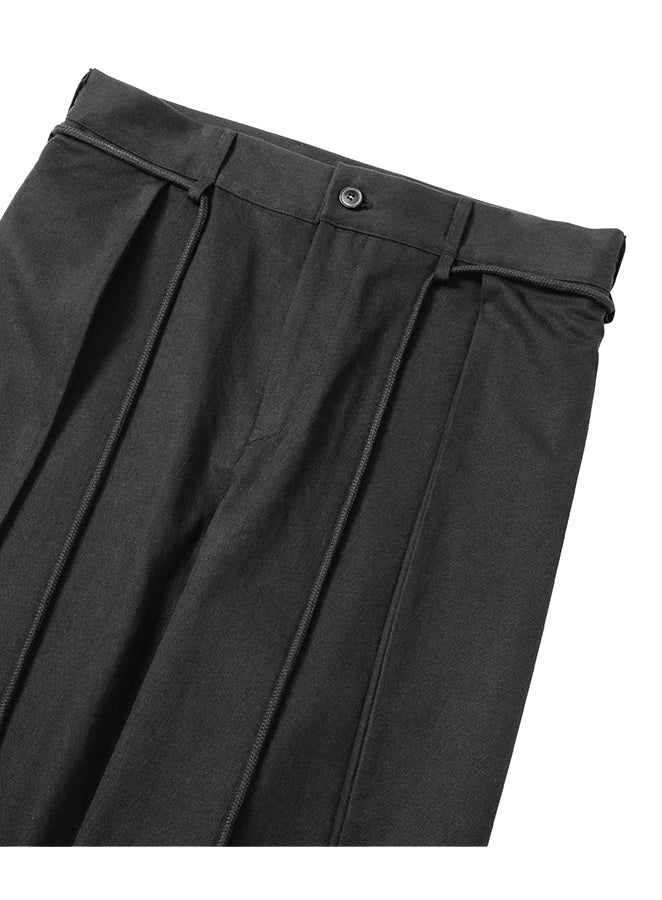 Cotton Twill One Tuck Pants BLACK