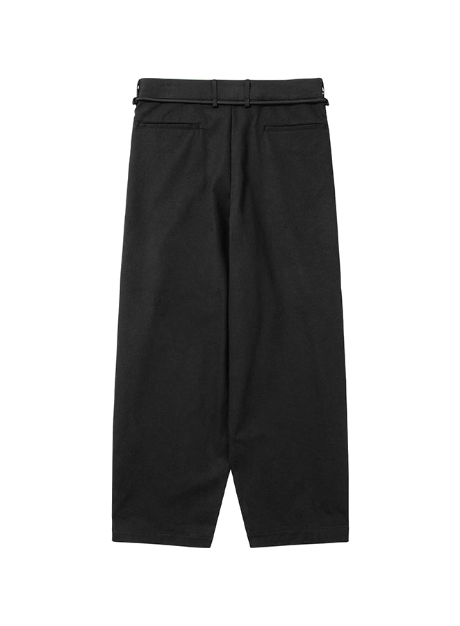 Cotton Twill One Tuck Pants BLACK