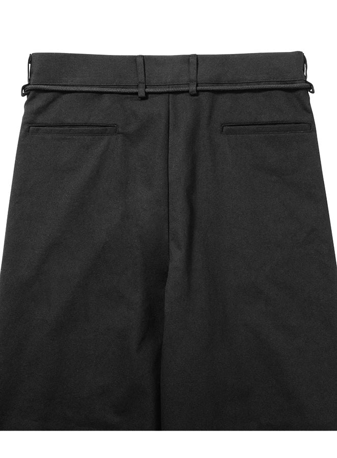 Cotton Twill One Tuck Pants BLACK