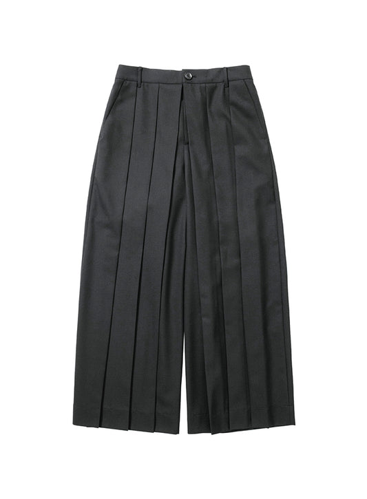 Wool Blend Hakama Pants BLACK