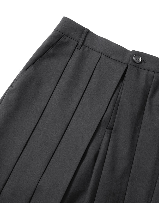 Wool Blend Hakama Pants BLACK