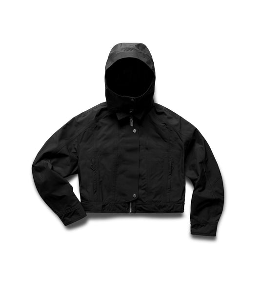 Waterproof Crop Rain Jacket BLACK