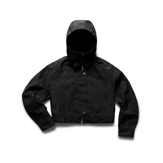 Waterproof Crop Rain Jacket BLACK