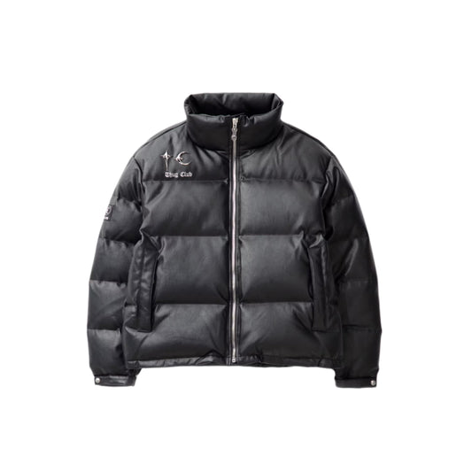 TC Leather Puffer Jacket BLACK