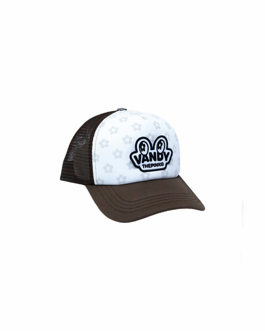 Eye Logo Patch Trucker Hat BROWN
