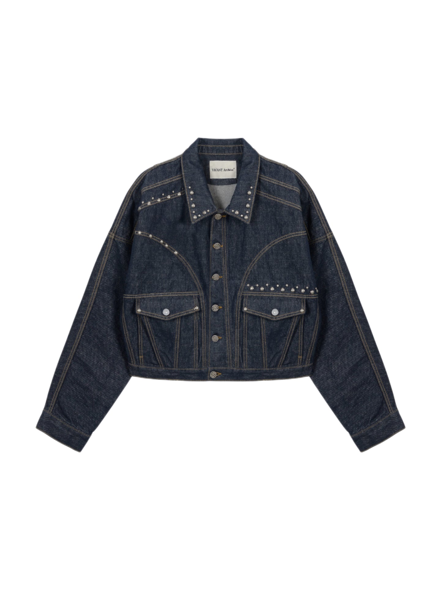 Liam Stud Denim Jacket DEEP BLUE