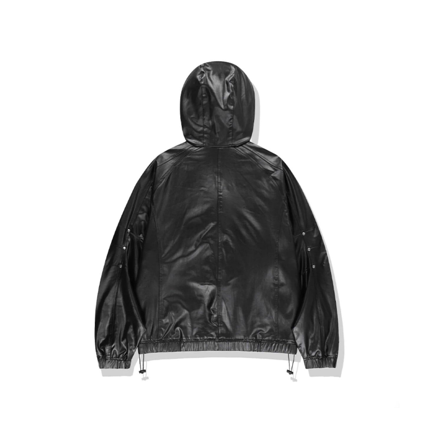 Gloss Highneck Raglan WIndbreaker BLACK