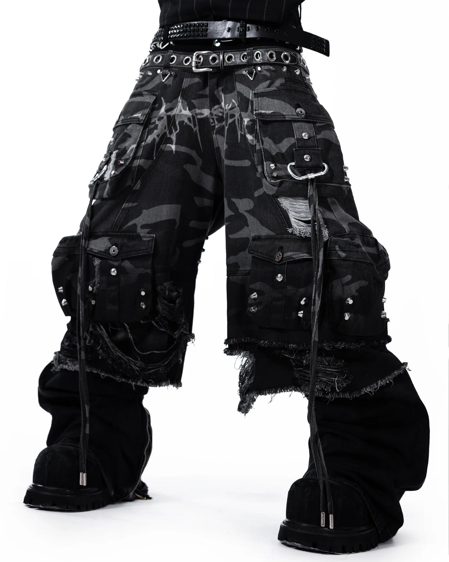 Street Camo 2.0 Denim Shorts WASHED GREY