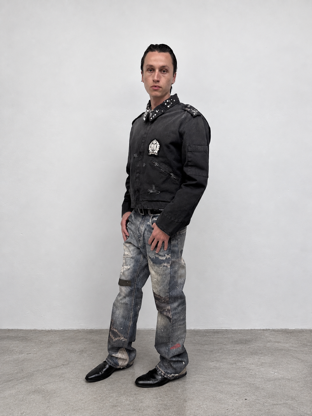 Studded Work Jacket BLACK