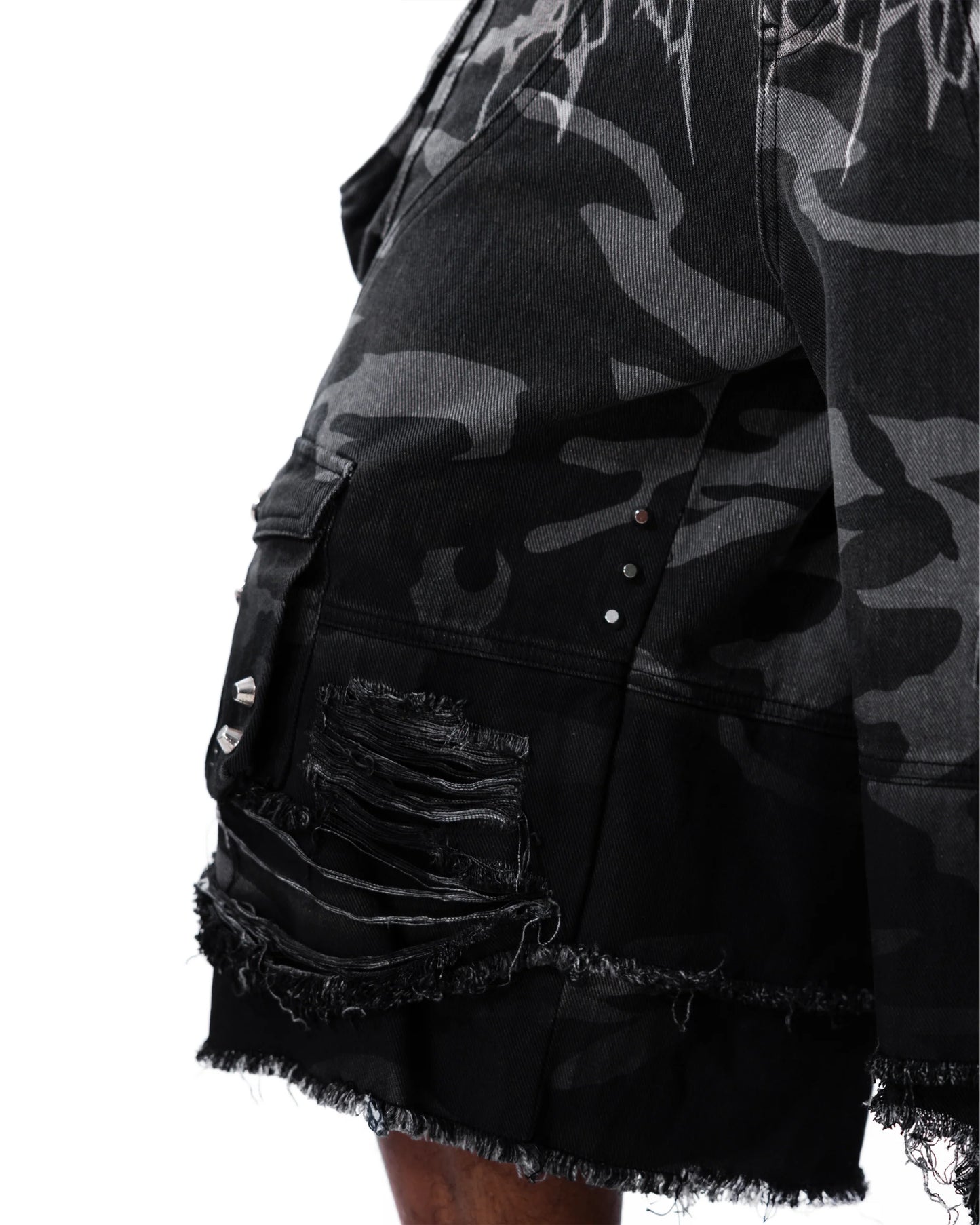Street Camo 2.0 Denim Shorts WASHED GREY