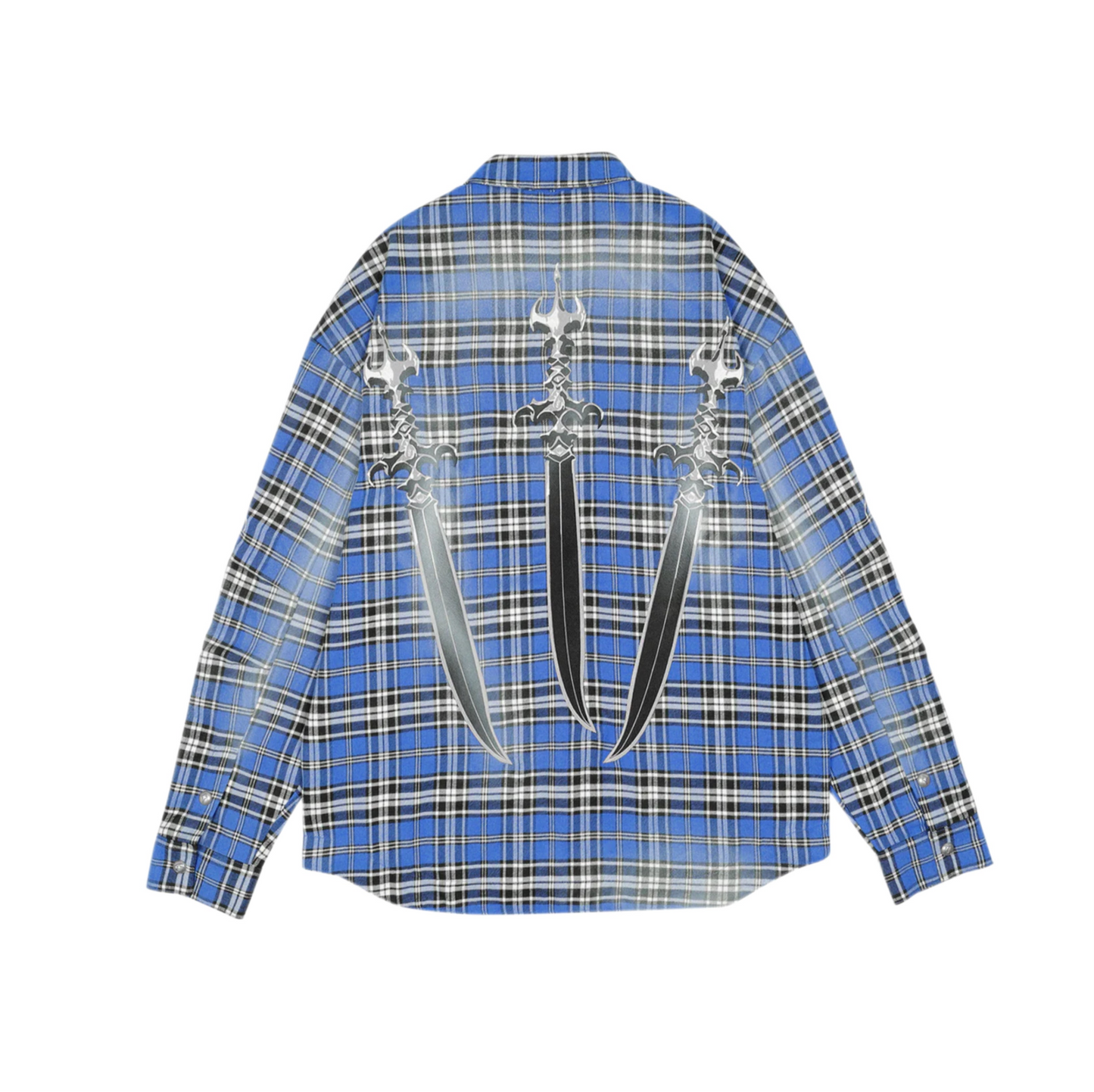 Arab Sword Flannel Shirt BLUE