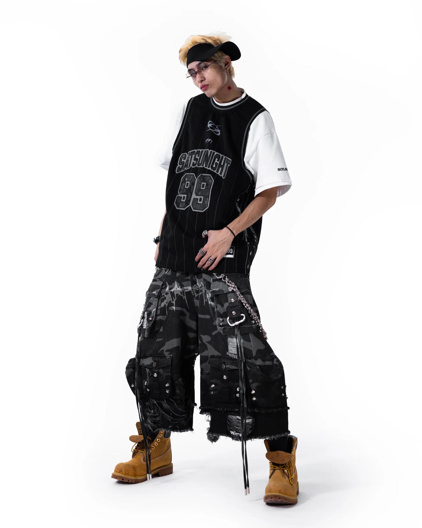 Street Camo 2.0 Denim Shorts WASHED GREY