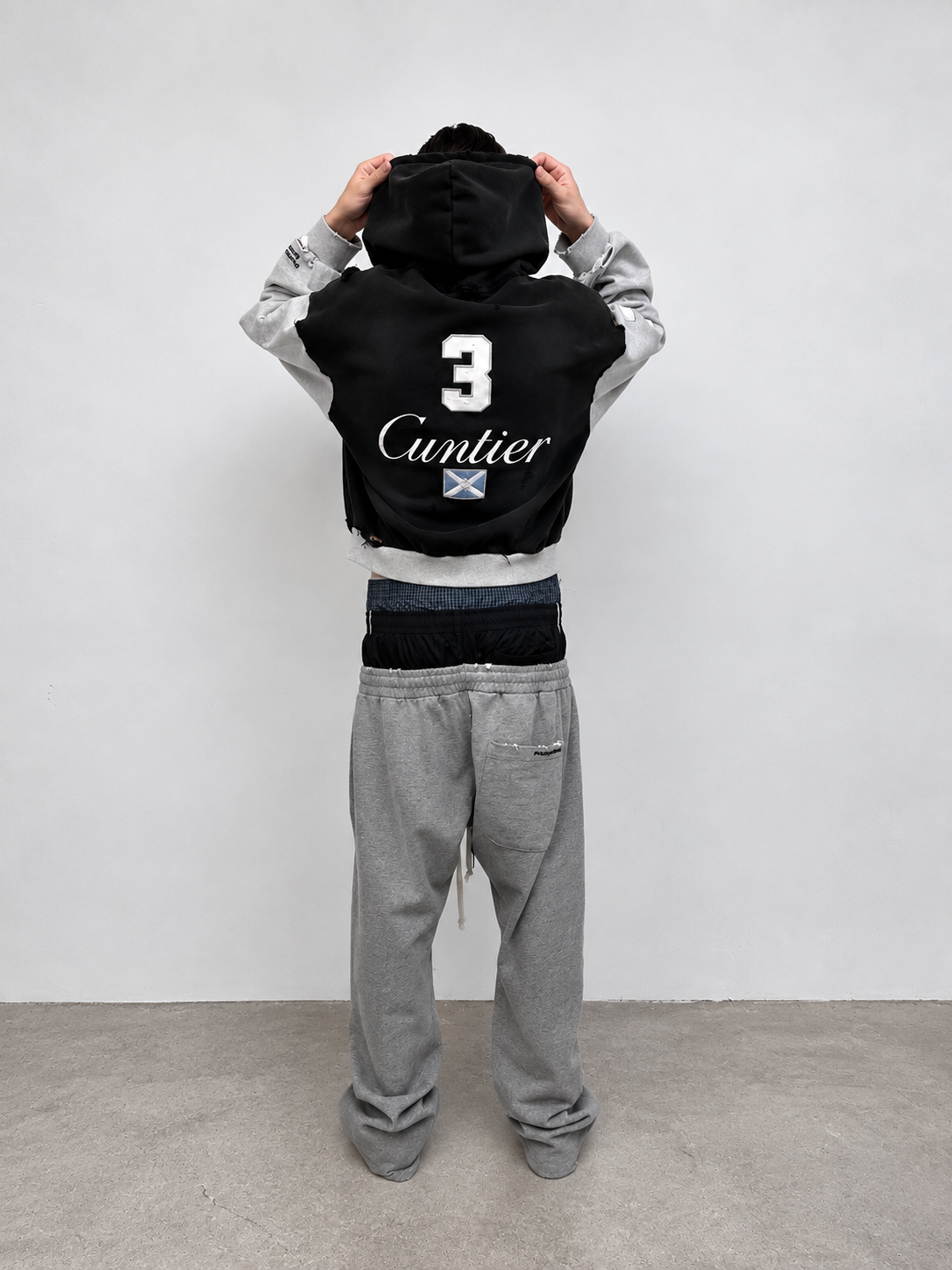 Retro 3 Layered Sweat Pants GREY