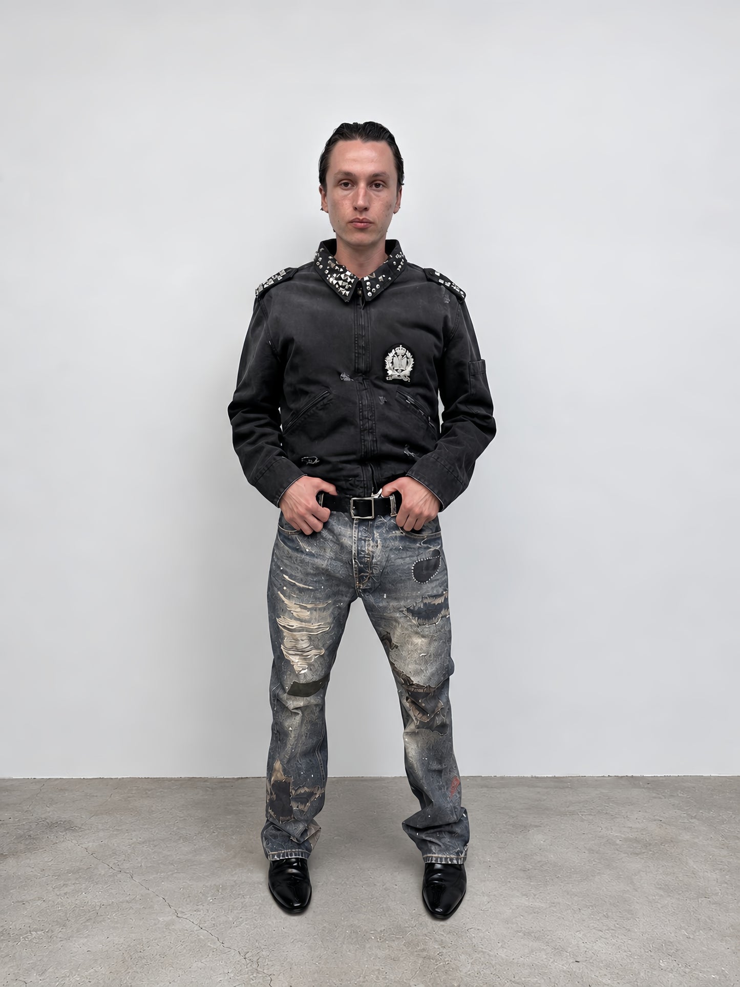 Studded Work Jacket BLACK
