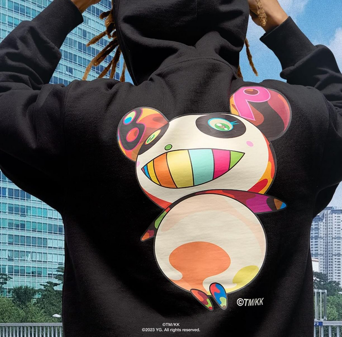 2023 BLACKPINK TMKK flying Panda Hoodie BLACK