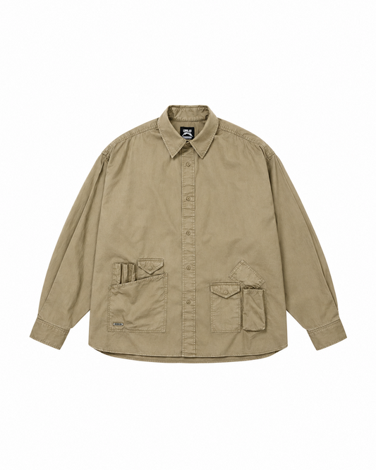 Cation Long Sleeve Utility Shirt BEIGE