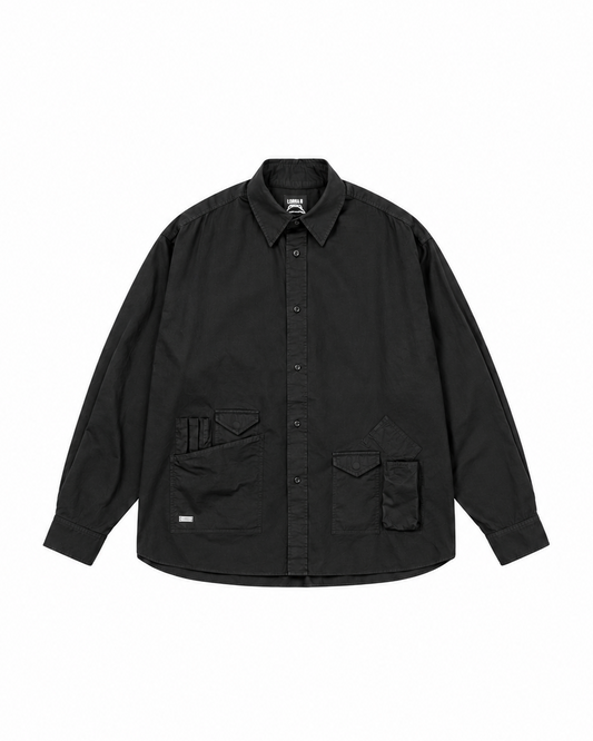 Cation Long Sleeve Utility Shirt BLACK