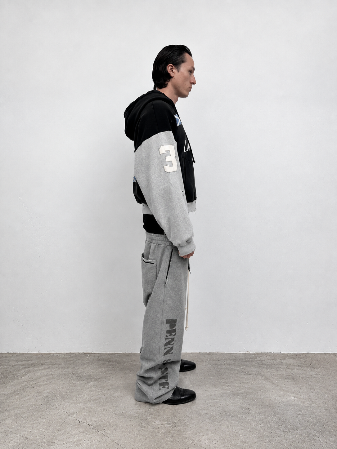 Retro 3 Layered Sweat Pants GREY