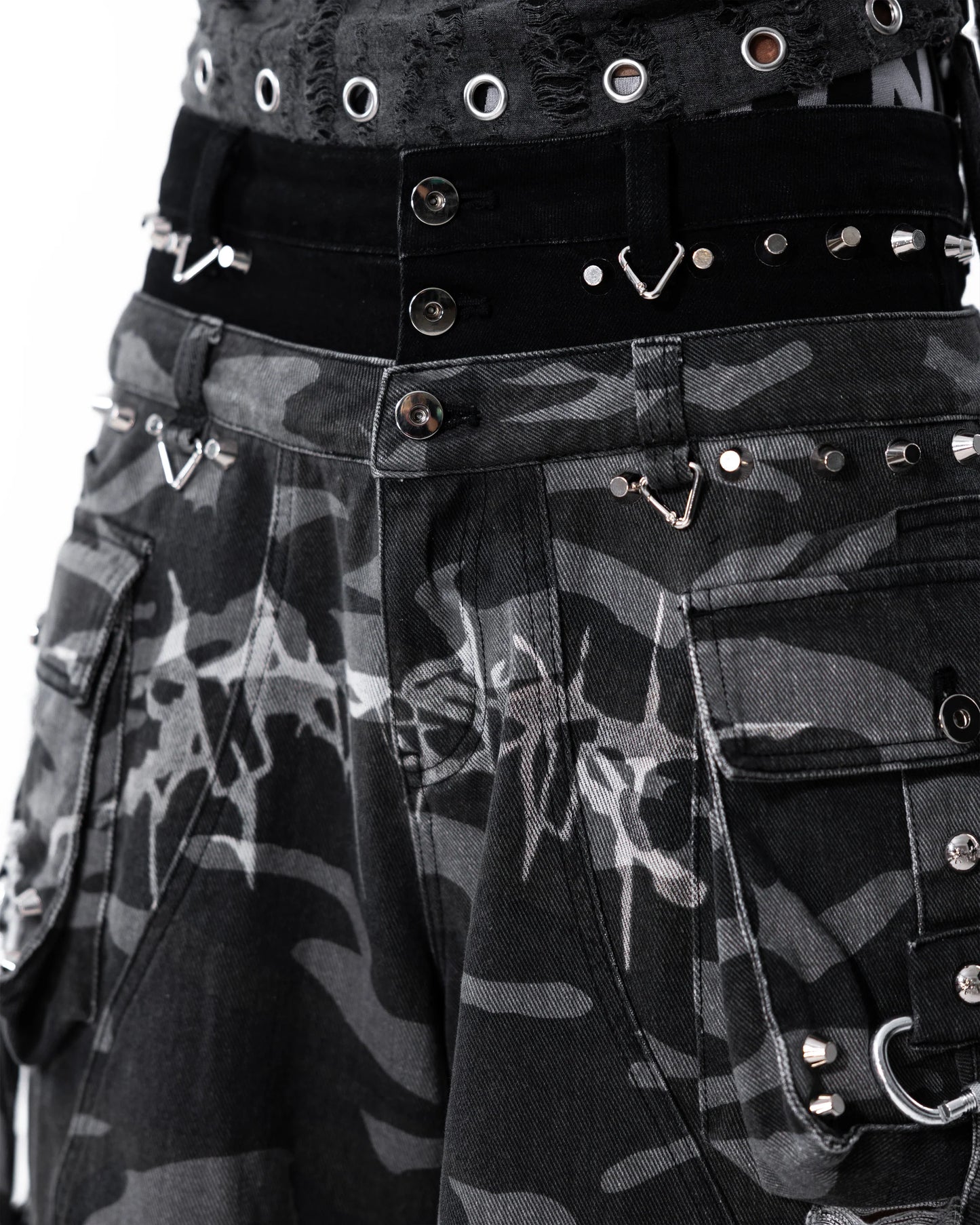 Street Camo 2.0 Denim Shorts WASHED GREY