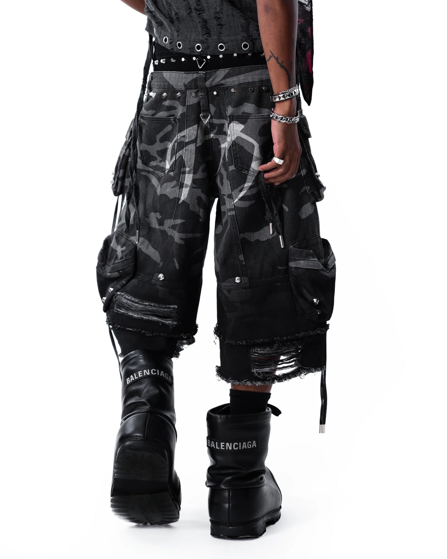 Street Camo 2.0 Denim Shorts WASHED GREY