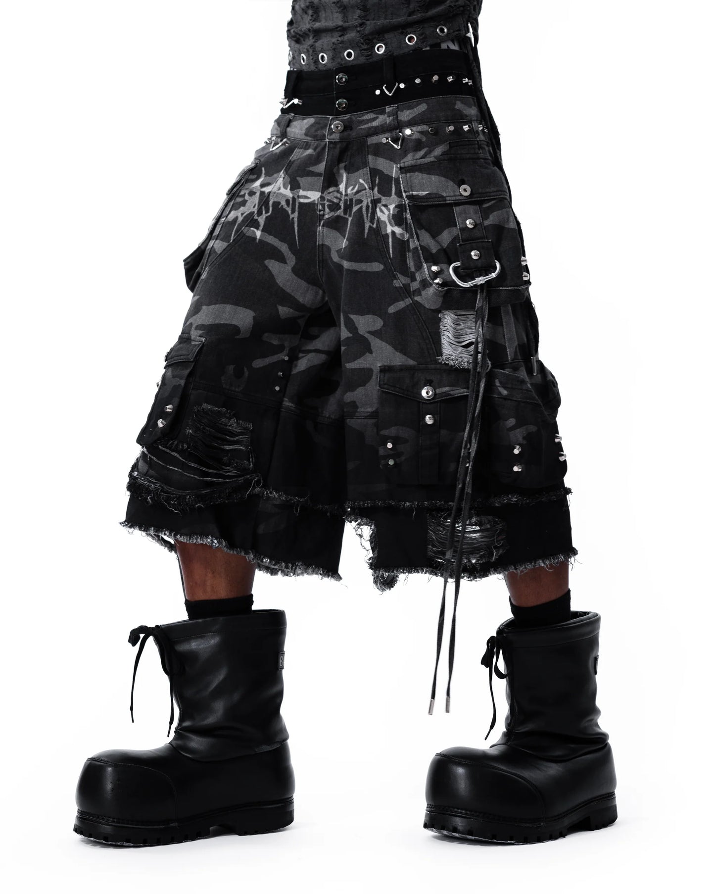Street Camo 2.0 Denim Shorts WASHED GREY