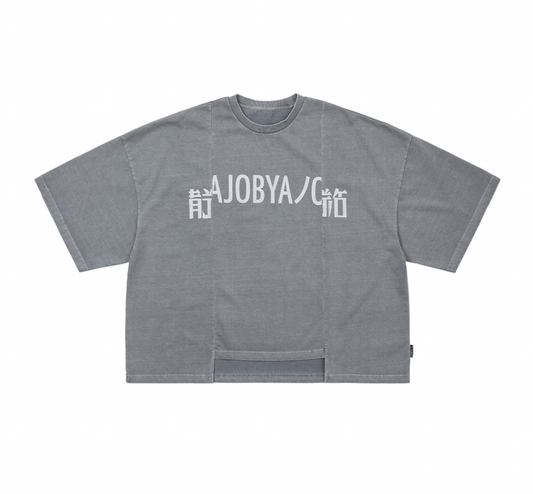 Twofold Wide Logo Washed T-Shirt GREY