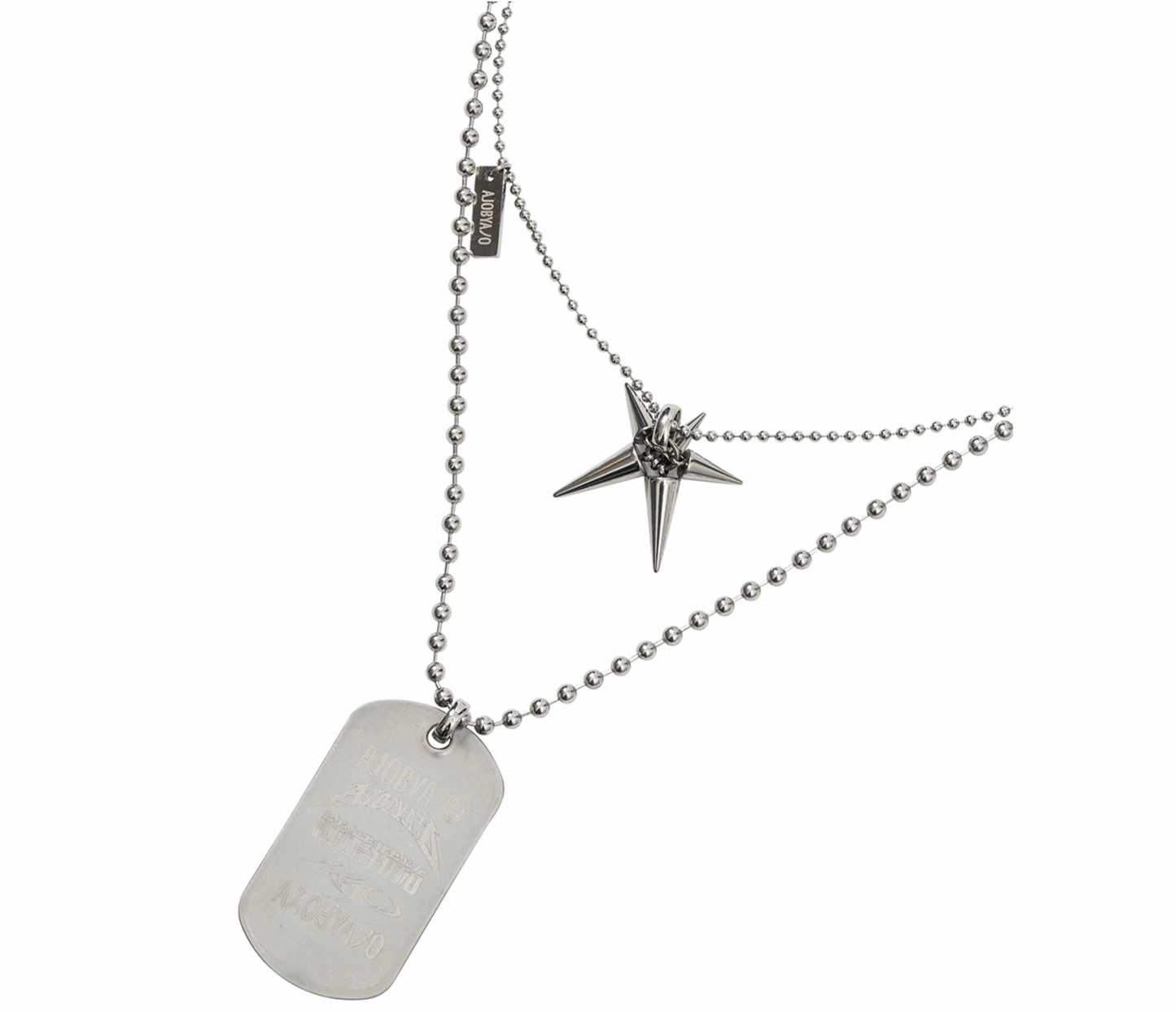 Dog Tag Layered Necklace SILVER
