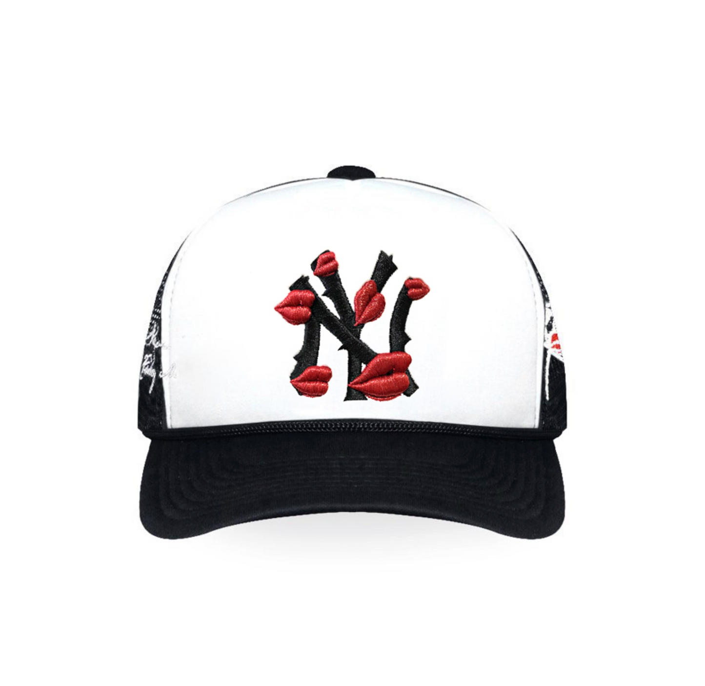 NY SIGNATURE TRUCKER HAT BLK/WHT