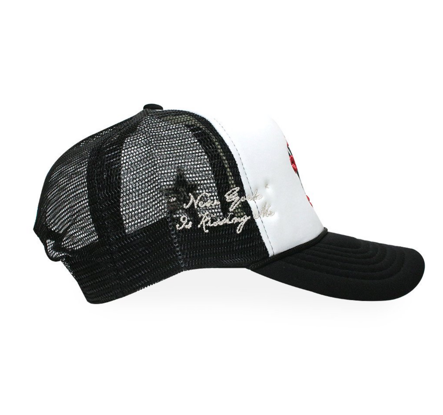 NY SIGNATURE TRUCKER HAT BLK/WHT